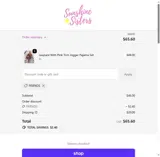 Sunshine Sisters coupon verification screenshot