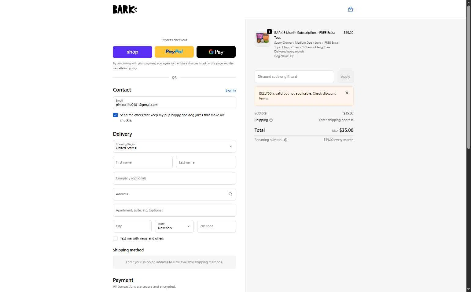 Super Chewer checkout page showing Super Chewer discount code box | Screenshot taken by SimplyCodes community member on Dec 29, 2025