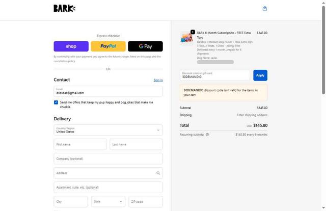 Super Chewer checkout page showing Super Chewer discount code box | Screenshot taken by SimplyCodes community member on Sep 18, 2025