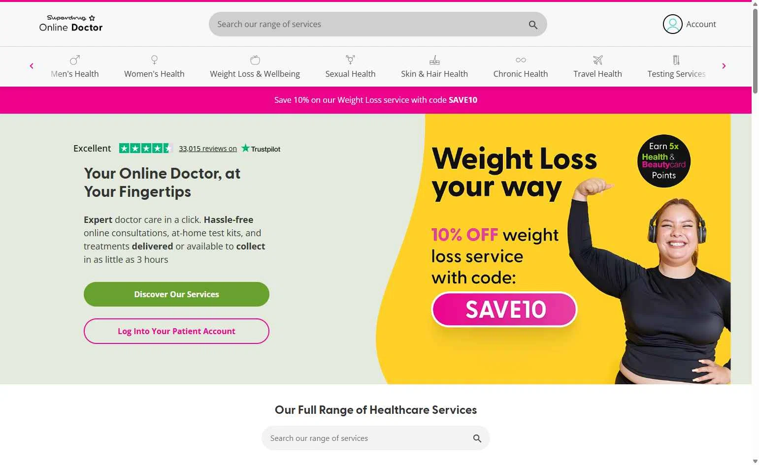Superdrug Online Doctor checkout page showing Superdrug Online Doctor promo code box | Screenshot taken by SimplyCodes community member on Dec 25, 2025