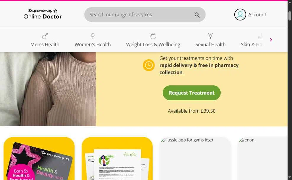 Superdrug Online Doctor checkout page showing Superdrug Online Doctor promo code box | Screenshot taken by SimplyCodes community member on Jan 9, 2026