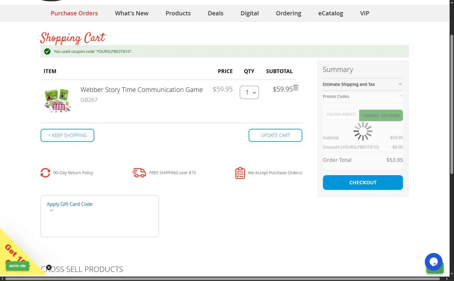 Super Duper checkout page showing Super Duper promo code box | Screenshot taken by SimplyCodes community member on Dec 1, 2025