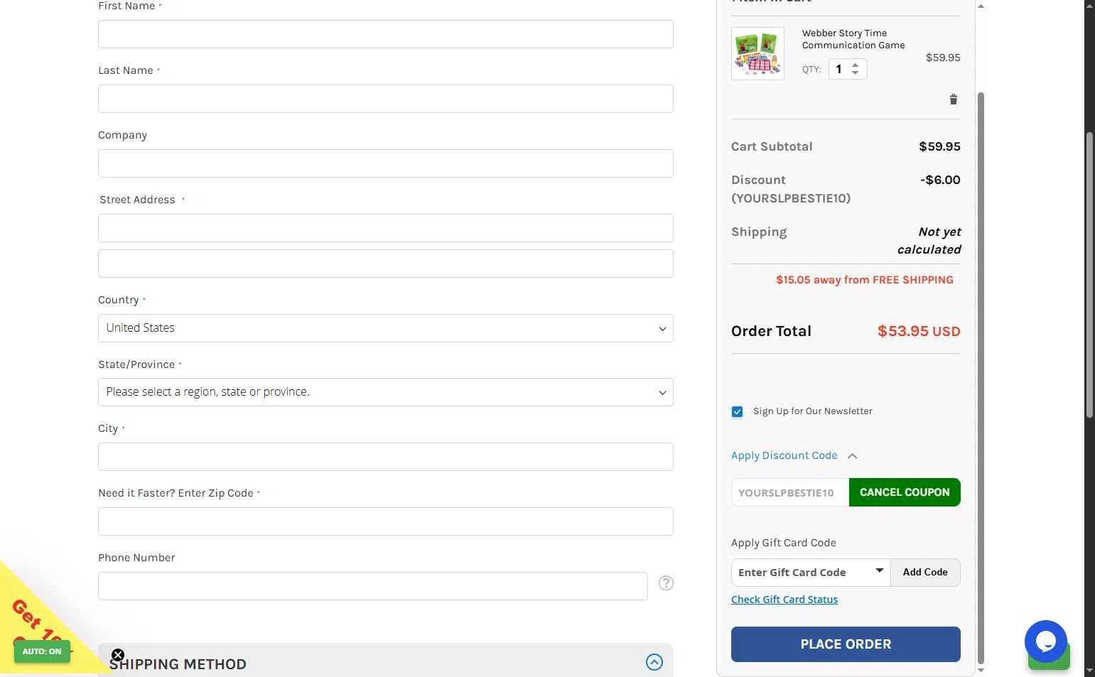 Super Duper checkout page showing Super Duper promo code box | Screenshot taken by SimplyCodes community member on Jan 6, 2026