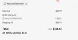 RUSHOFFERPOINT coupon verification screenshot
