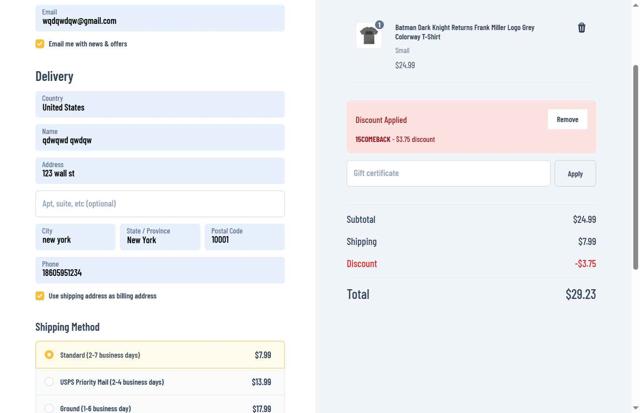 SuperHeroStuff checkout page showing SuperHeroStuff promo code box | Screenshot taken by SimplyCodes community member on Aug 19, 2025