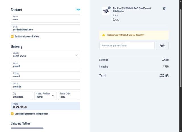 SuperHeroStuff checkout page showing SuperHeroStuff promo code box | Screenshot taken by SimplyCodes community member on Sep 14, 2025