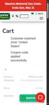 playforless26 coupon verification screenshot
