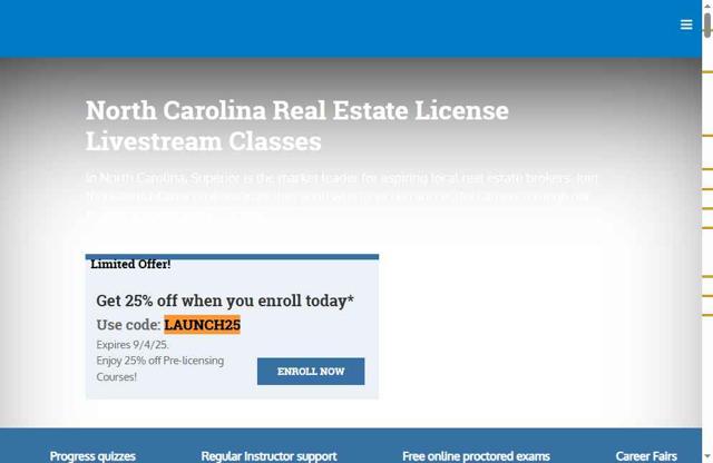 Superior School of Real Estate checkout page showing Superior School of Real Estate promo code box | Screenshot taken by SimplyCodes community member on Sep 4, 2025
