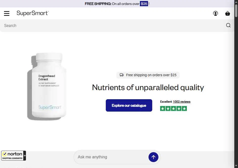 Supersmart US checkout page showing Supersmart US promo code box | Screenshot taken by SimplyCodes community member on Dec 29, 2025