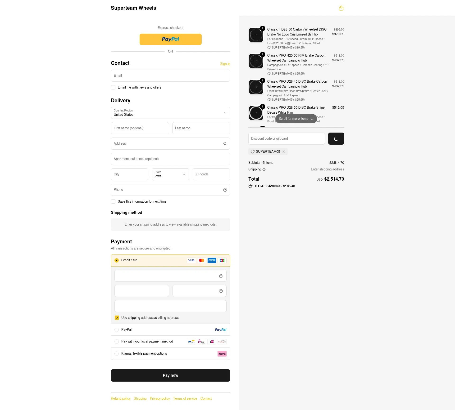 SUPERTEAM checkout page showing SUPERTEAM discount code box | Screenshot taken by SimplyCodes community member on Feb 19, 2026