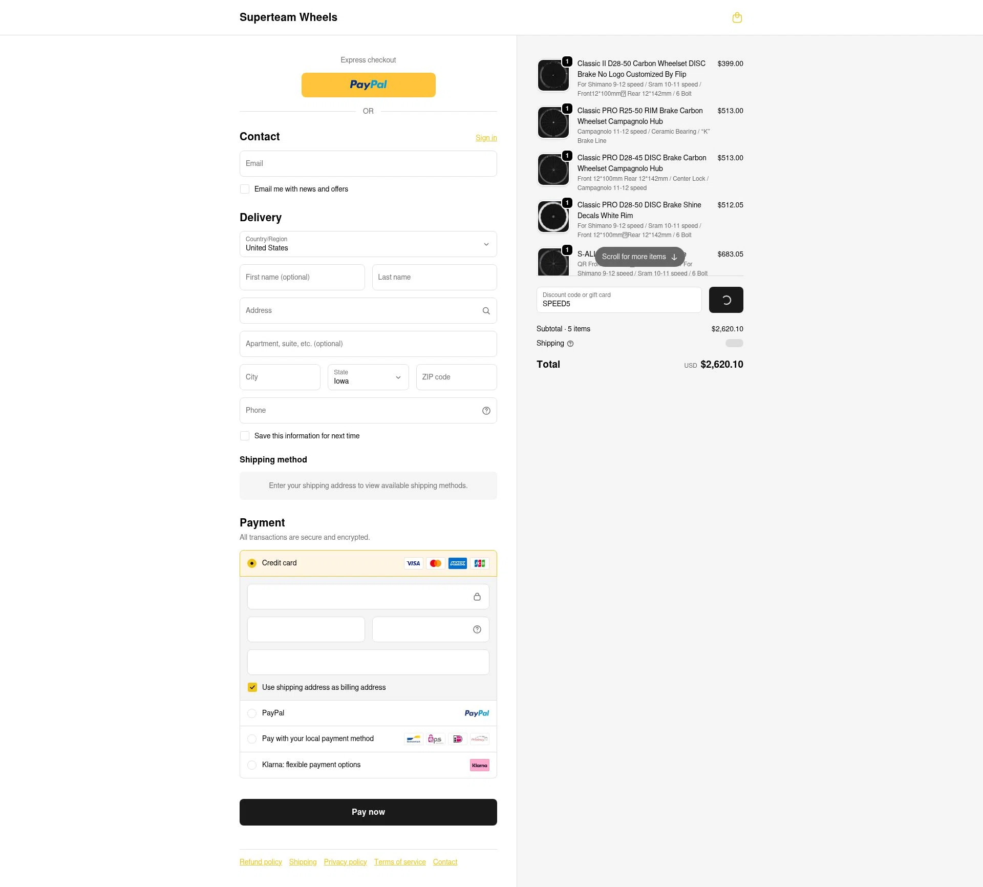 SUPERTEAM checkout page showing SUPERTEAM discount code box | Screenshot taken by SimplyCodes community member on Feb 19, 2026
