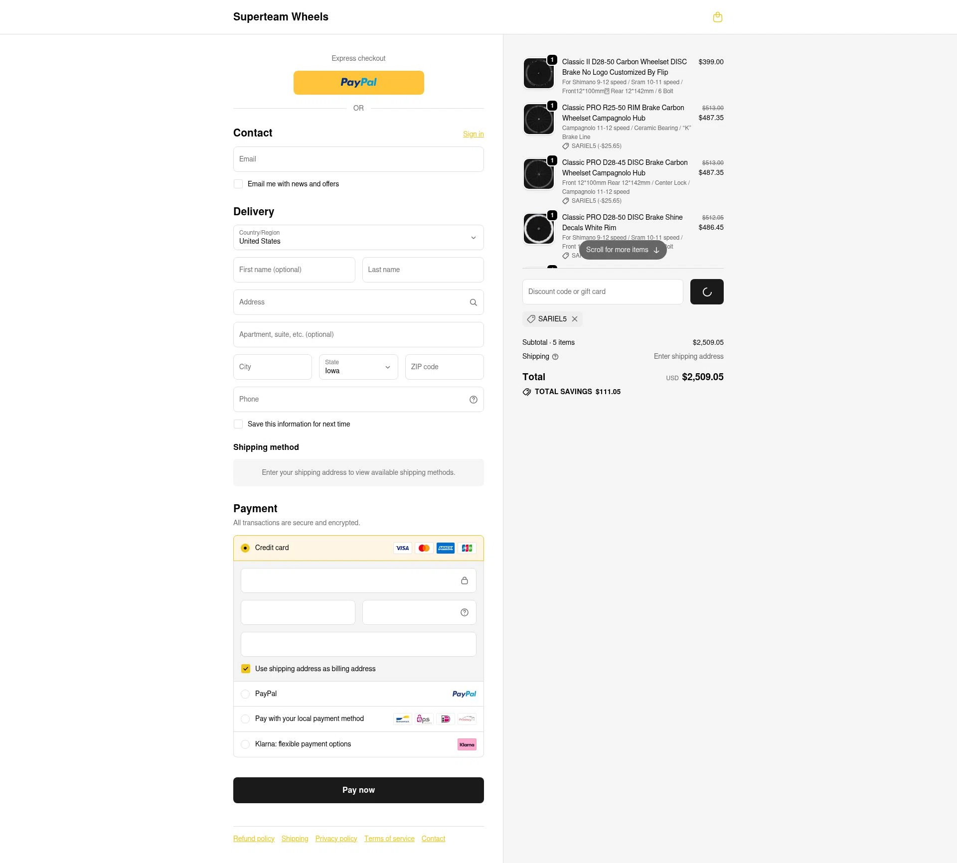 SUPERTEAM checkout page showing SUPERTEAM discount code box | Screenshot taken by SimplyCodes community member on Feb 19, 2026