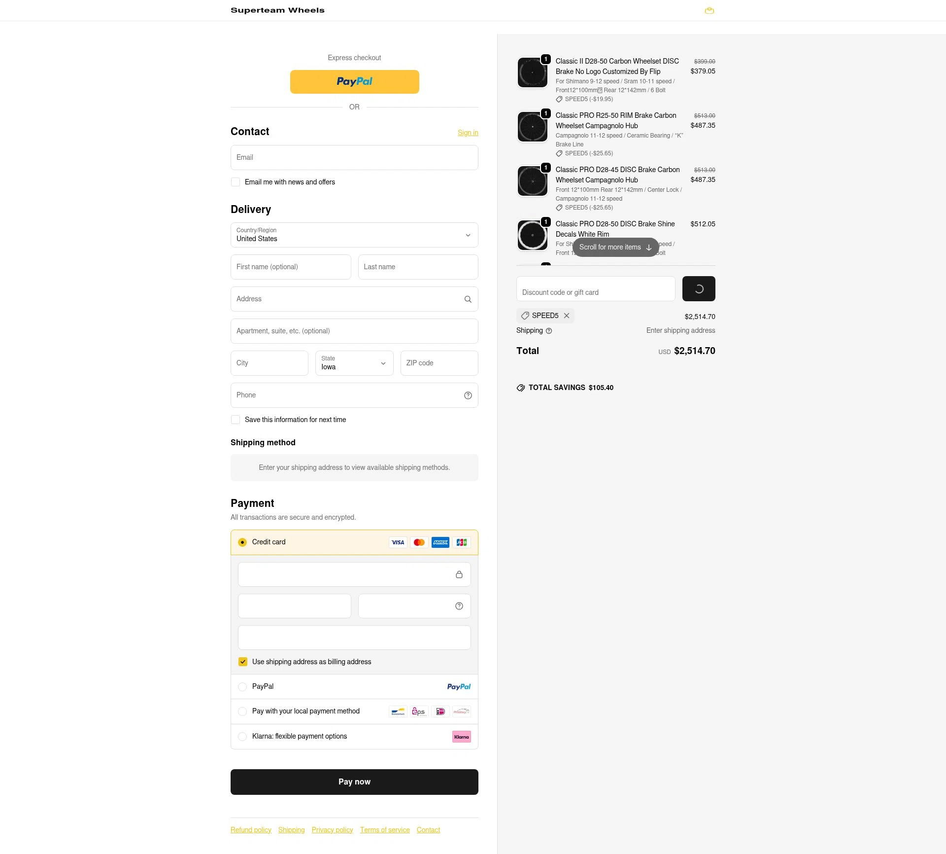 SUPERTEAM checkout page showing SUPERTEAM discount code box | Screenshot taken by SimplyCodes community member on Feb 19, 2026