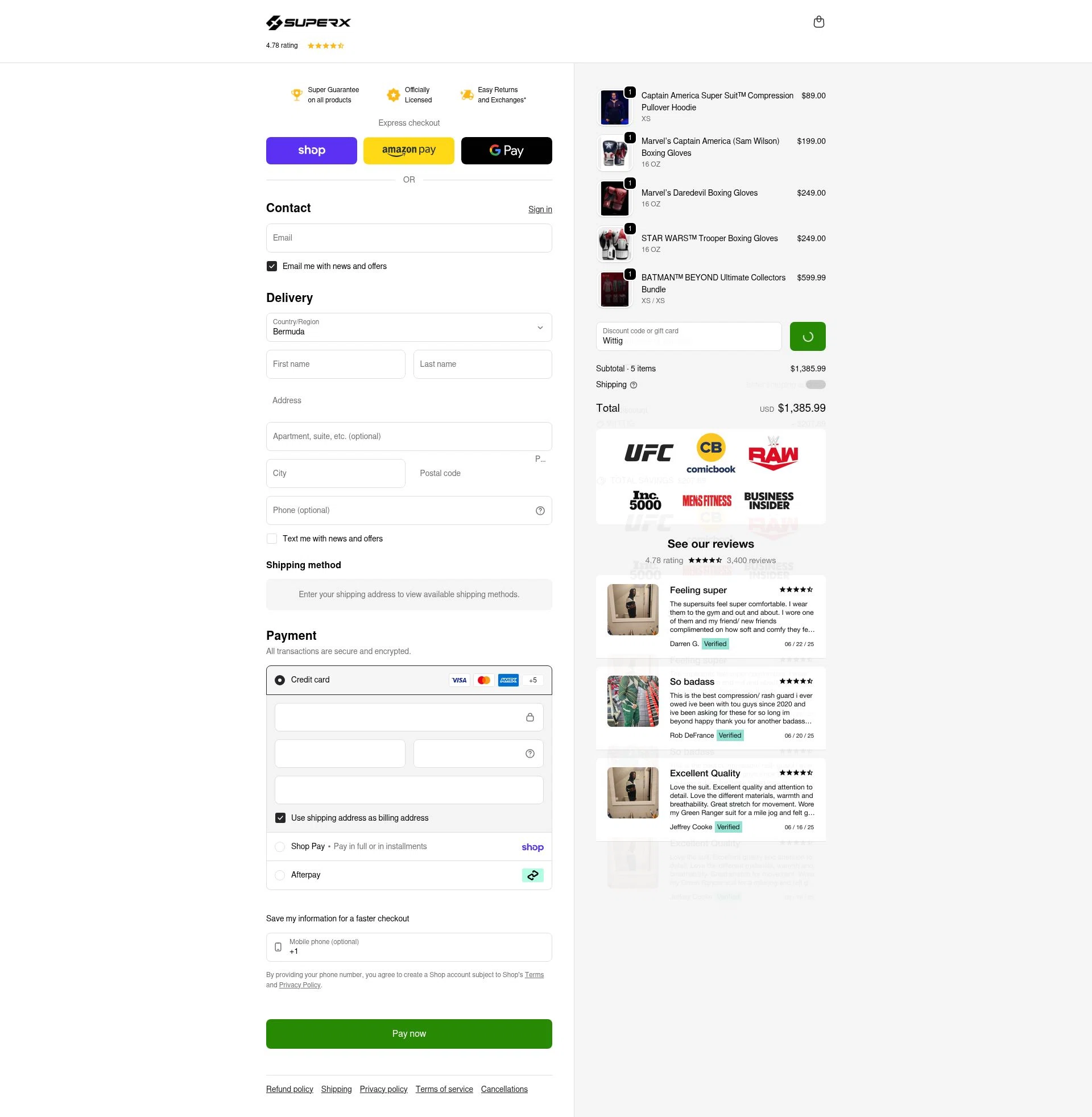 SuperX checkout page showing SuperX discount code box | Screenshot taken by SimplyCodes community member on Feb 20, 2026
