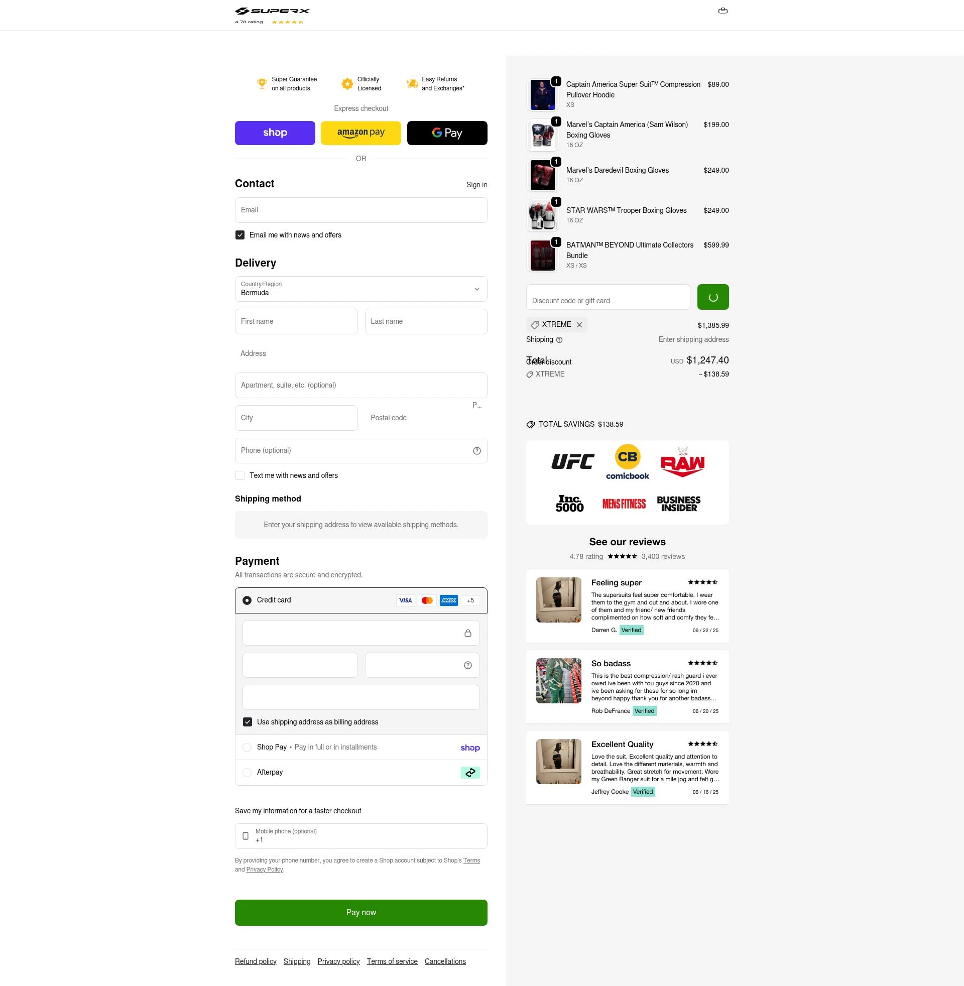 SuperX checkout page showing SuperX discount code box | Screenshot taken by SimplyCodes community member on Feb 20, 2026
