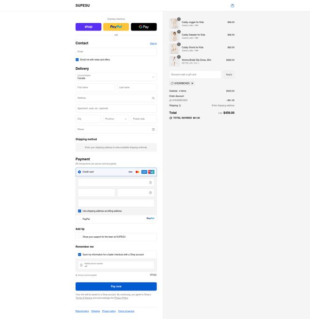 SUPESU checkout page showing SUPESU discount code box | Screenshot taken by SimplyCodes community member on Sep 12, 2025