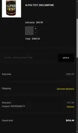 RODSQUAD15 coupon verification screenshot