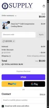 QUCO10 coupon verification screenshot
