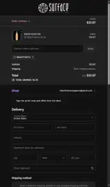 Surface Hair coupon verification screenshot