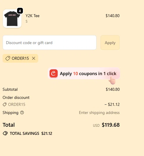 Surf Trip Supply discount code screenshot showing code ORDER15 applied at Surf Trip Supply checkout page. Uploaded by SimplyCodes community member PrimeBoss5300 on Dec 19, 2025