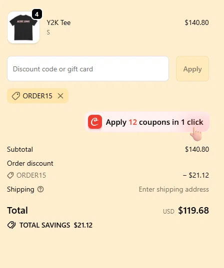 Surf Trip Supply discount code screenshot showing code ORDER15 applied at Surf Trip Supply checkout page. Uploaded by SimplyCodes community member CouponBoss921 on Dec 28, 2025