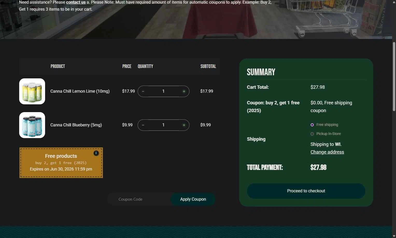 Sutherland CBD checkout page showing Sutherland CBD promo code box | Screenshot taken by SimplyCodes community member on Dec 26, 2025