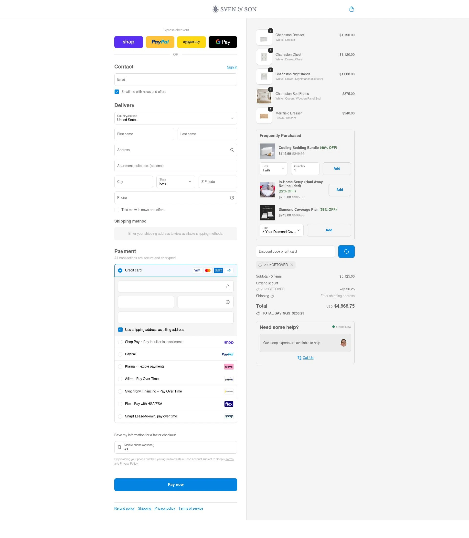 Sven and Son checkout page showing Sven and Son discount code box | Screenshot taken by SimplyCodes community member on Feb 7, 2026