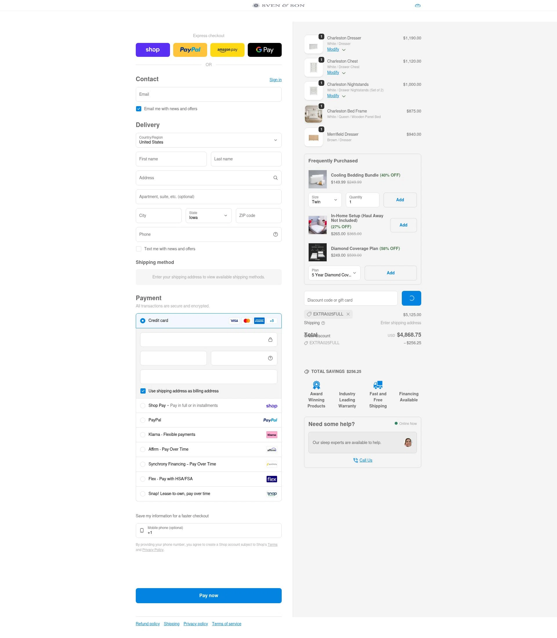 Sven and Son checkout page showing Sven and Son discount code box | Screenshot taken by SimplyCodes community member on Feb 7, 2026