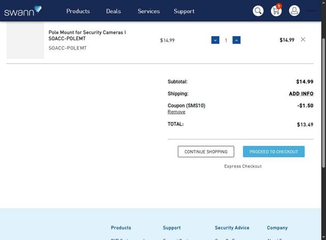 Swann checkout page showing Swann discount code box | Screenshot taken by SimplyCodes community member on Jul 9, 2025