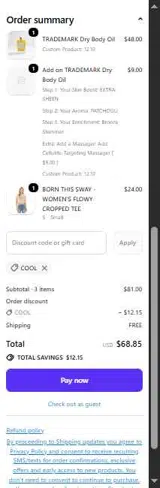 COOL coupon verification screenshot