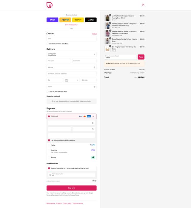 Sweat and Milk checkout page showing Sweat and Milk promo code box | Screenshot taken by SimplyCodes community member on Sep 11, 2025