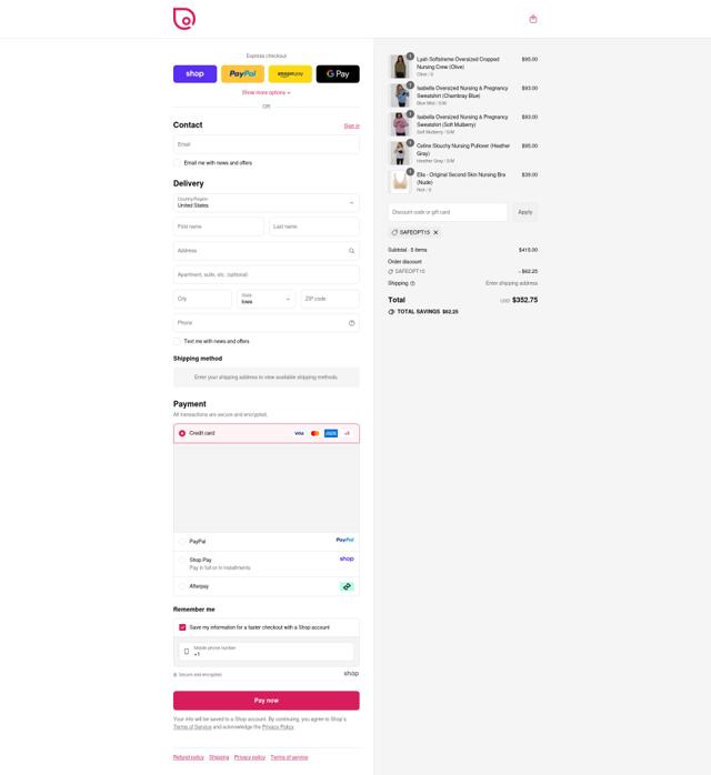 Sweat and Milk checkout page showing Sweat and Milk promo code box | Screenshot taken by SimplyCodes community member on Sep 11, 2025