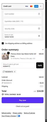 Sweet Bamboo coupon verification screenshot