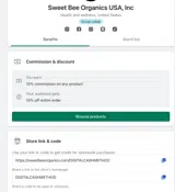 Sweet Bee Organics coupon verification screenshot