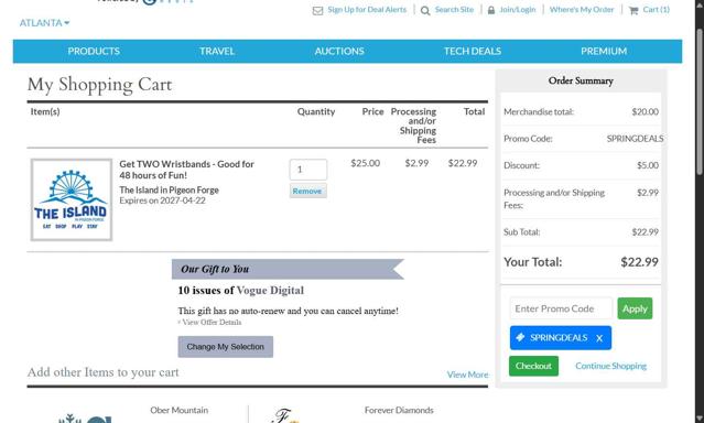 Sweet Deals checkout page showing Sweet Deals promo code box | Screenshot taken by SimplyCodes community member on Apr 22, 2025