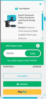 SAVE6 coupon verification screenshot