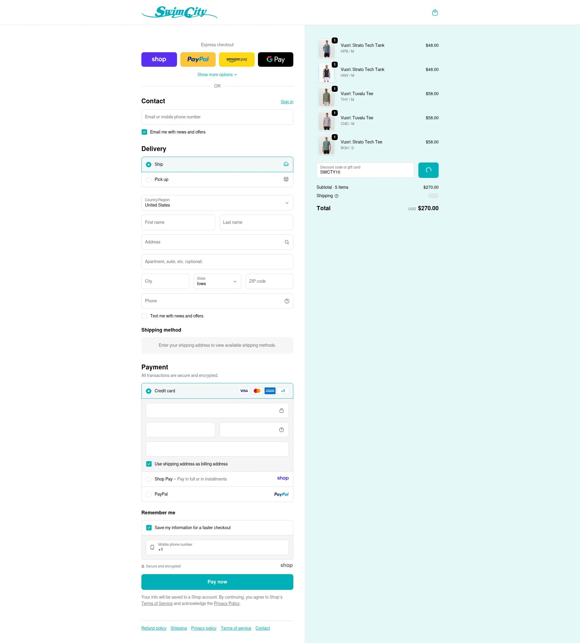 SwimCity checkout page showing SwimCity promo code box | Screenshot taken by SimplyCodes community member on Jan 4, 2026