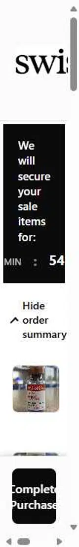 Swiss Tides coupon verification screenshot