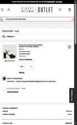 Stuart Weitzman Outlet coupon verification screenshot