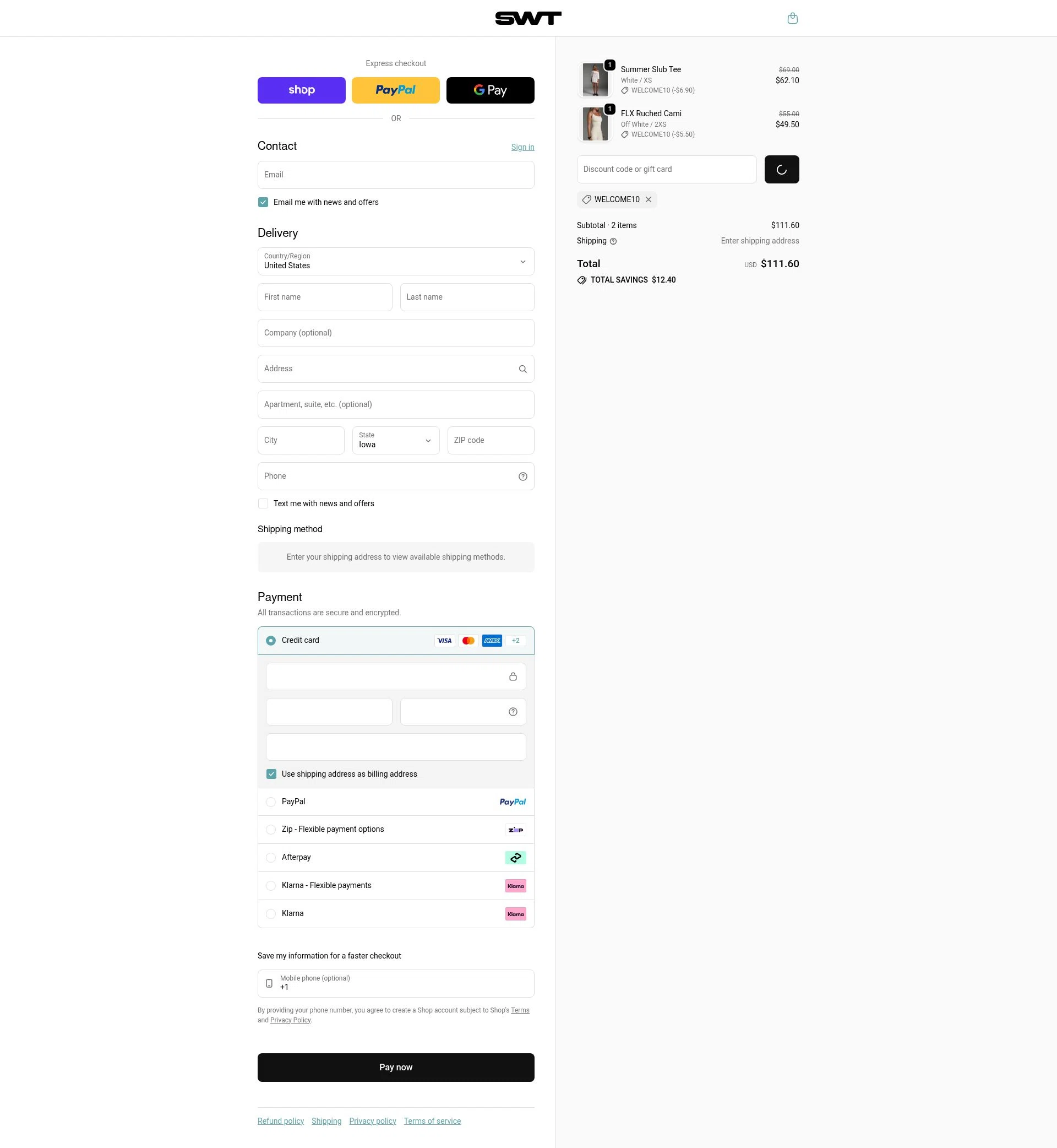 SWT Active checkout page showing SWT Active promo code box | Screenshot taken by SimplyCodes community member on Feb 1, 2026
