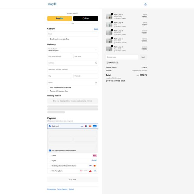 Swyft checkout page showing Swyft promo code box | Screenshot taken by SimplyCodes community member on Sep 18, 2025