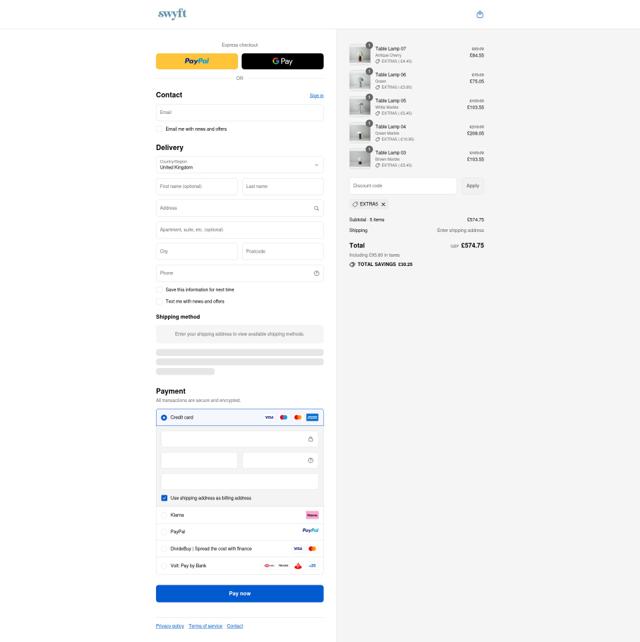 Swyft checkout page showing Swyft promo code box | Screenshot taken by SimplyCodes community member on Sep 13, 2025