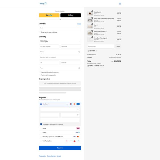 Swyft checkout page showing Swyft promo code box | Screenshot taken by SimplyCodes community member on Sep 10, 2025