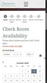 Sycamore Mineral Springs Resort coupon verification screenshot