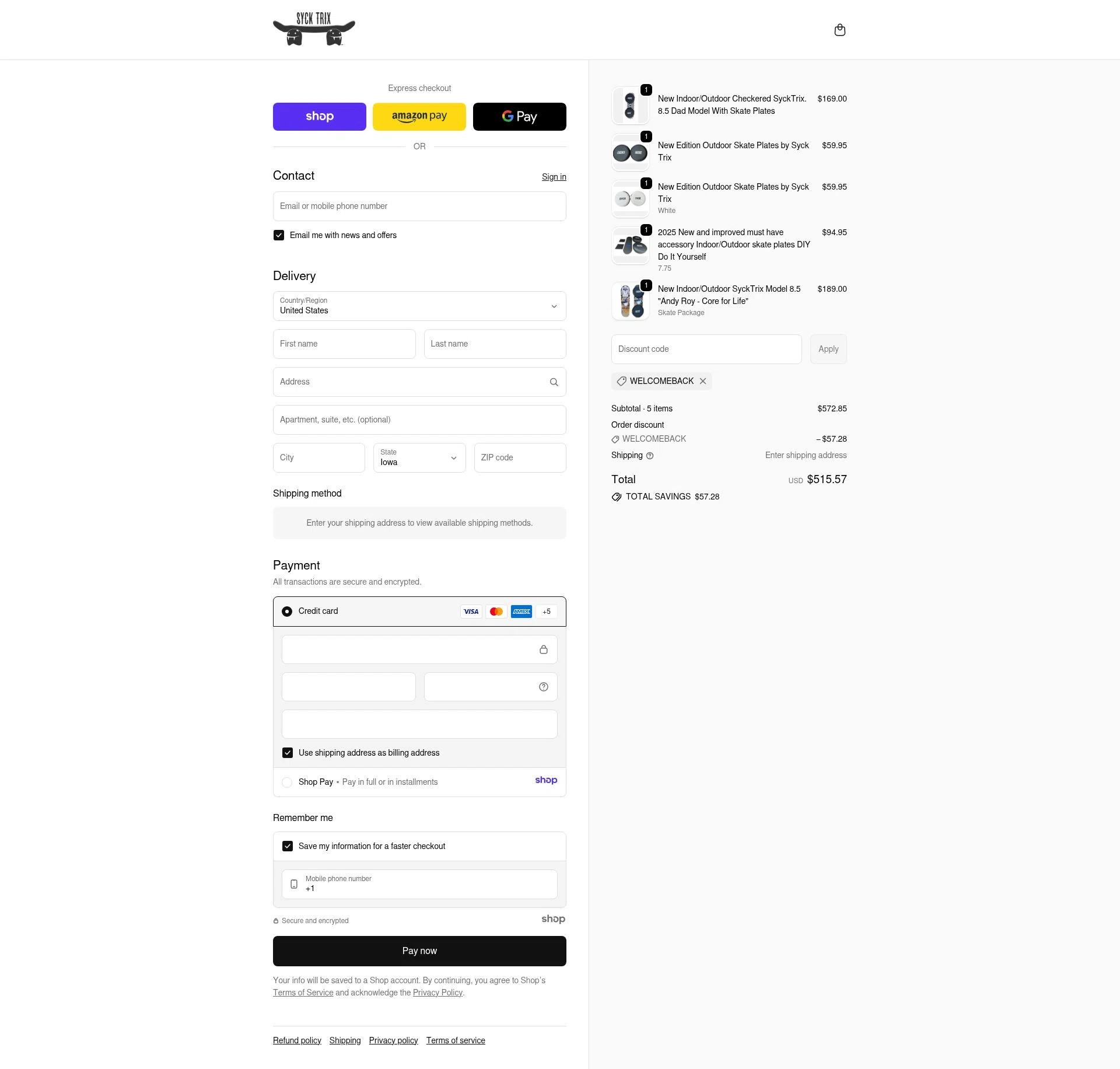 Syck Trix checkout page showing Syck Trix discount code box | Screenshot taken by SimplyCodes community member on Dec 11, 2025