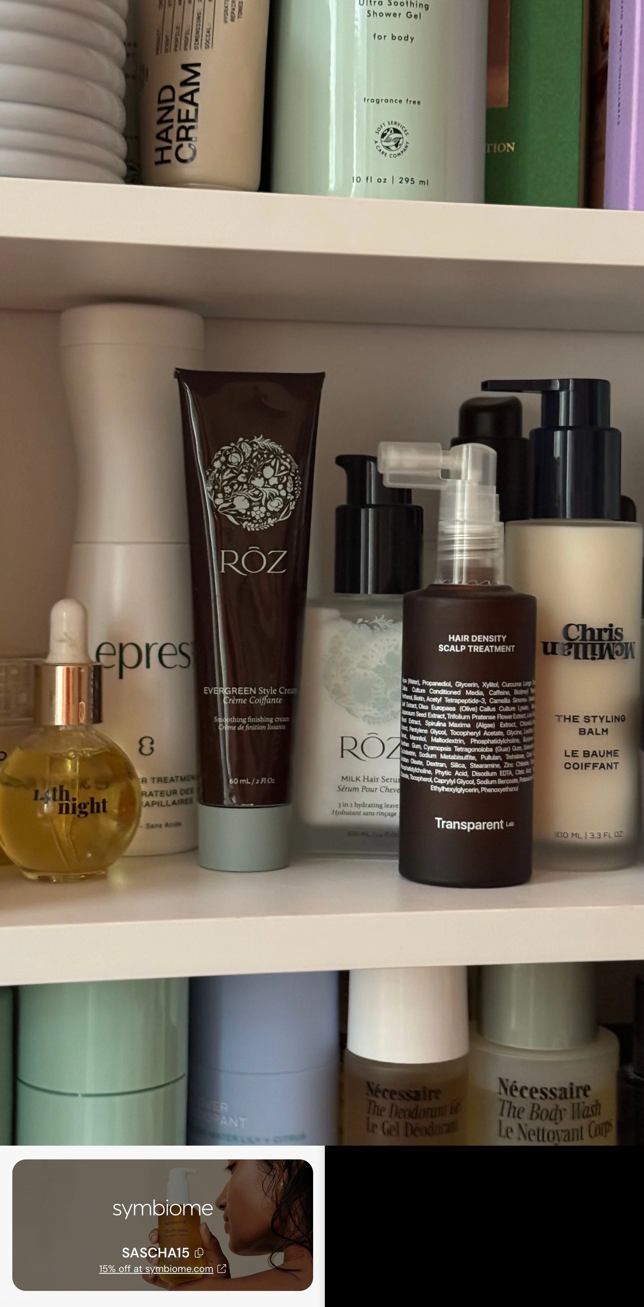 Symbiome discount code screenshot showing code SASCHA15 applied at Symbiome checkout page. Uploaded by SimplyCodes community member anakinesse on Dec 23, 2025