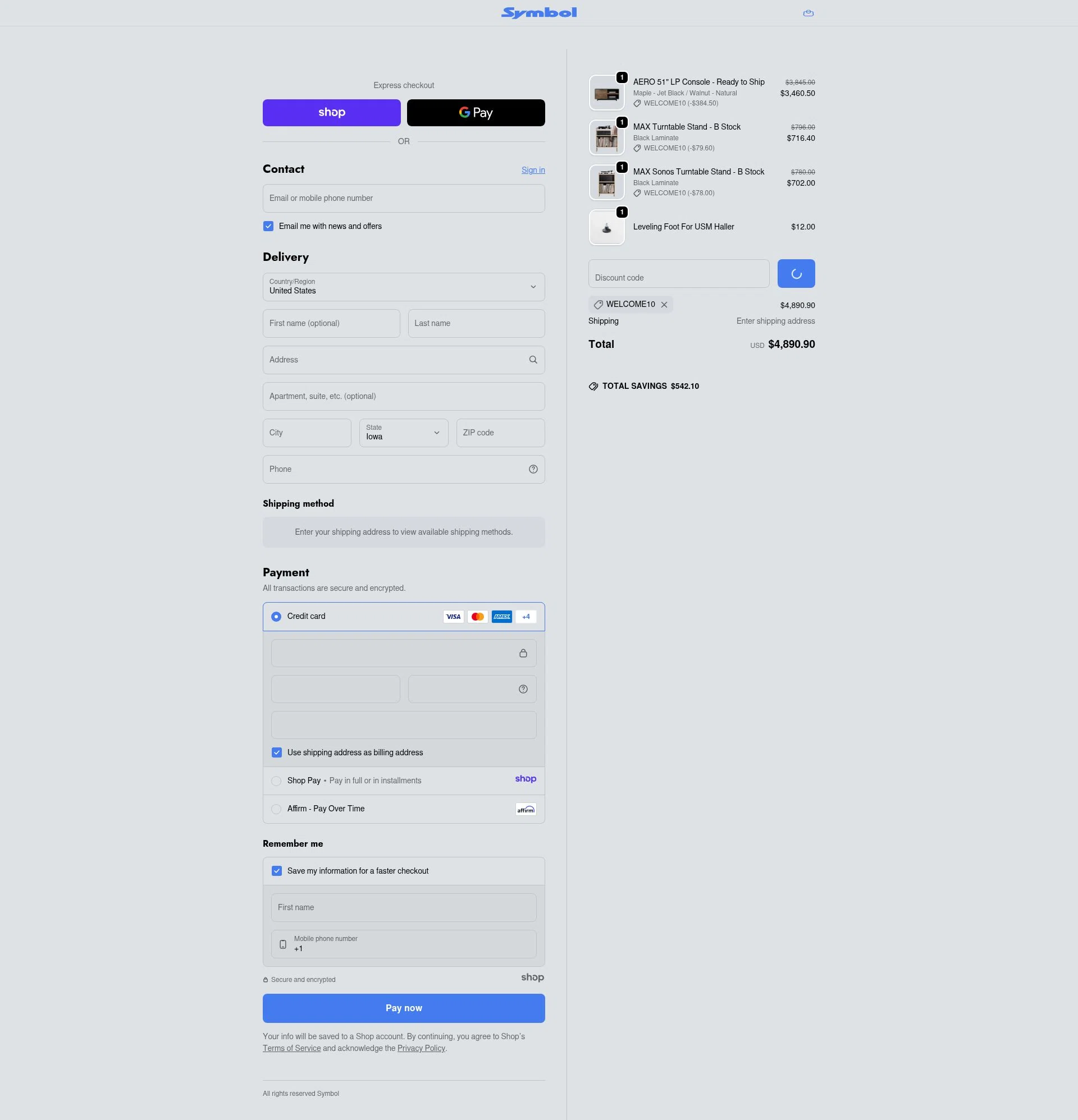Symbol Audio checkout page showing Symbol Audio promo code box | Screenshot taken by SimplyCodes community member on Dec 17, 2025