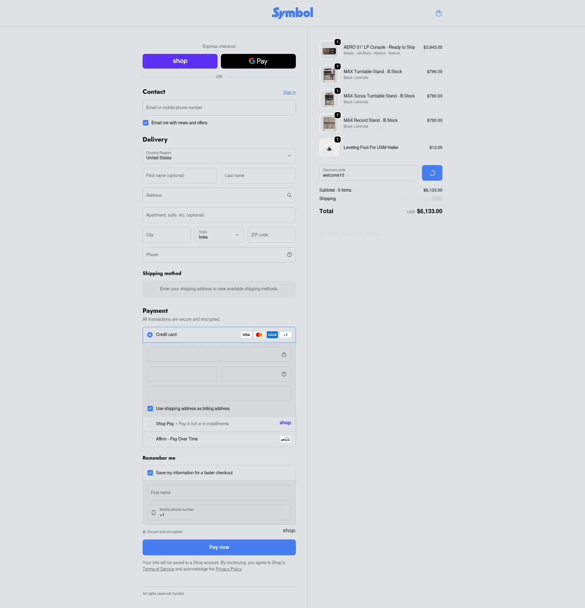 Symbol Audio checkout page showing Symbol Audio promo code box | Screenshot taken by SimplyCodes community member on Dec 28, 2025