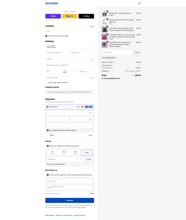 Syncwire checkout page showing Syncwire discount code box | Screenshot taken by SimplyCodes community member on Sep 3, 2025