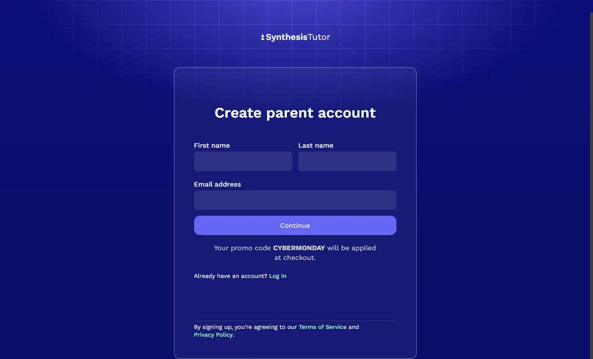 Synthesis Tutor checkout page showing Synthesis Tutor promo code box | Screenshot taken by SimplyCodes community member on Jan 9, 2026